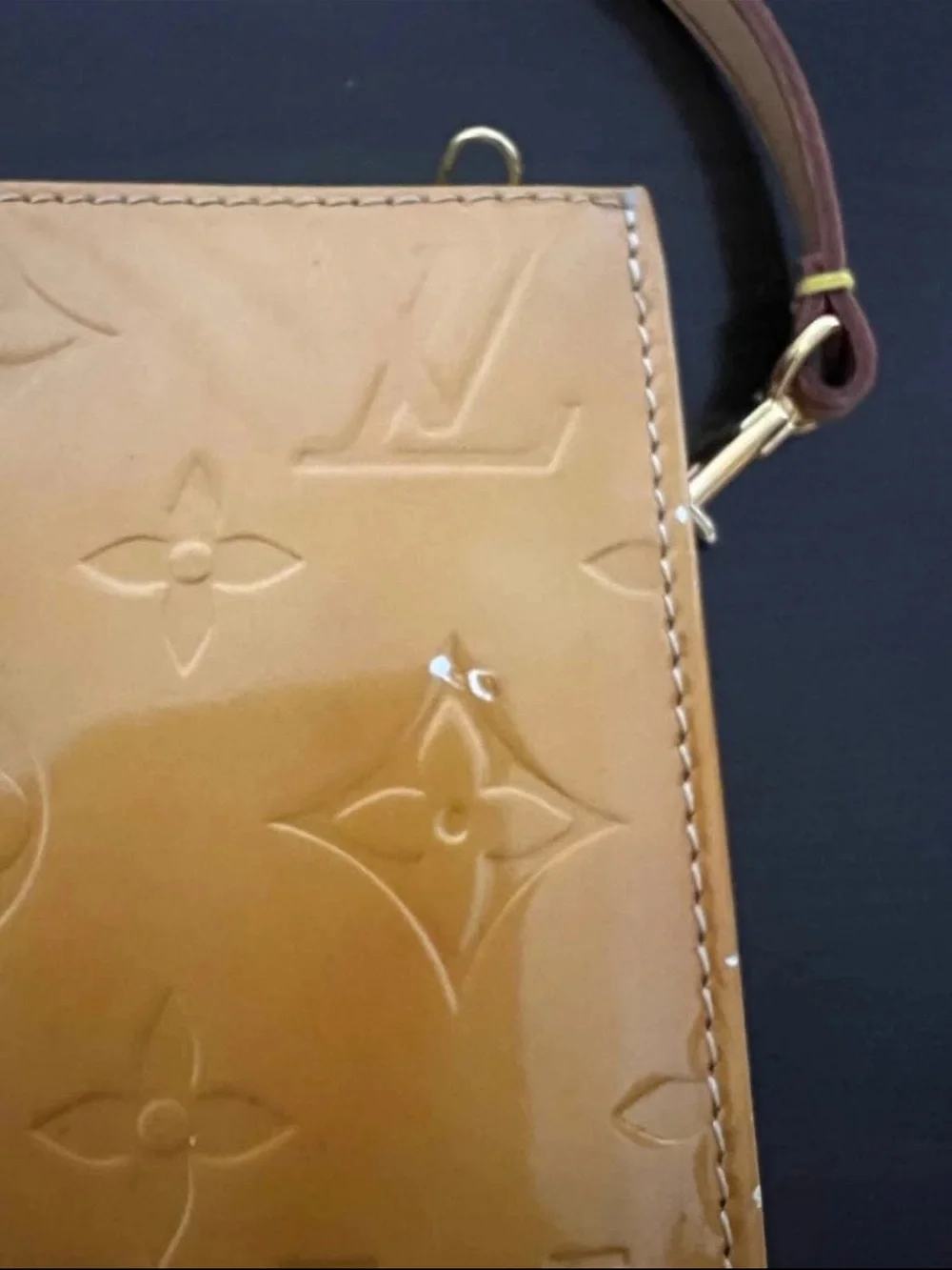 Louis Vuitton Patent Monogram Shoulder Bag in Golden Yellow